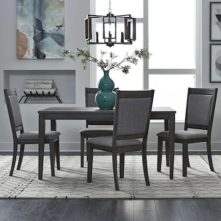 5 Piece Leg Table and Chair Set Set